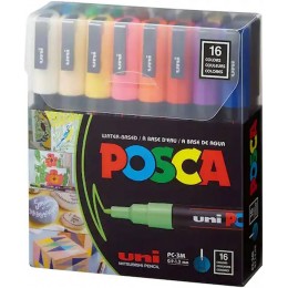 Набір UNI Posca PC-3M 16 шт Basic Colors