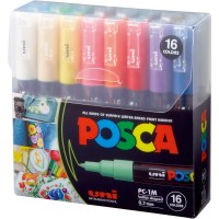 Набір UNI Posca PC-5M 16 шт Basic Colors