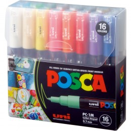 Набір UNI Posca PC-5M 16 шт Basic Colors